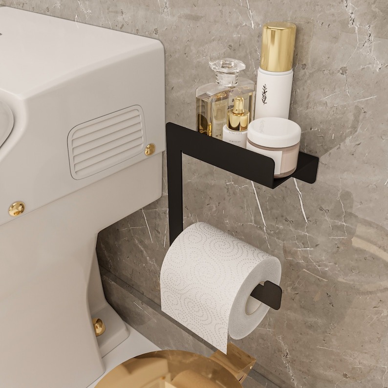 حامل مناديل بانيوكس مع رف استانلس 304 اسود