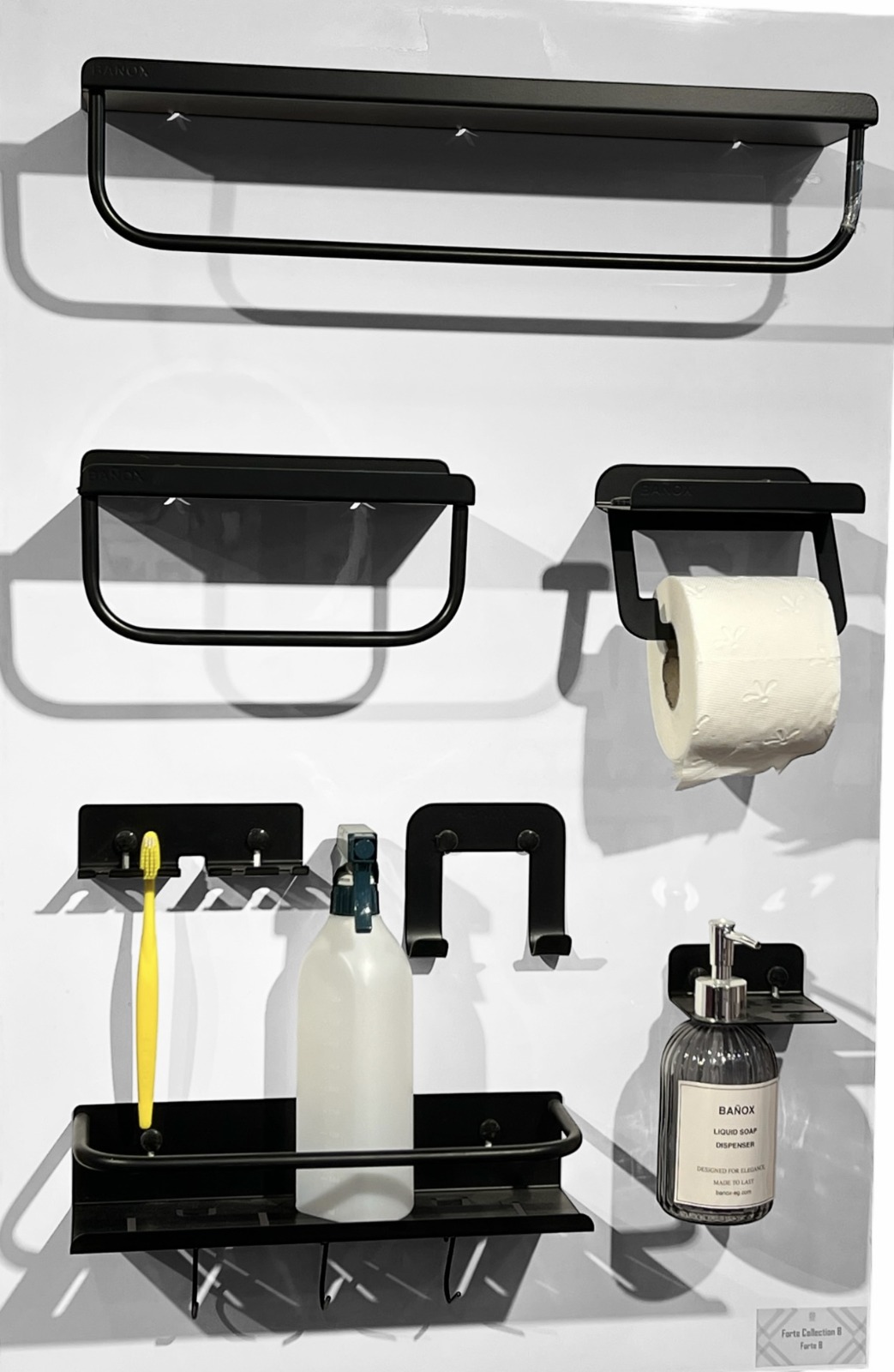 مجموعة إكسسوارات حمام بانيوكس فورتي من 7 قطع من الفولاذ المقاوم للصدأ