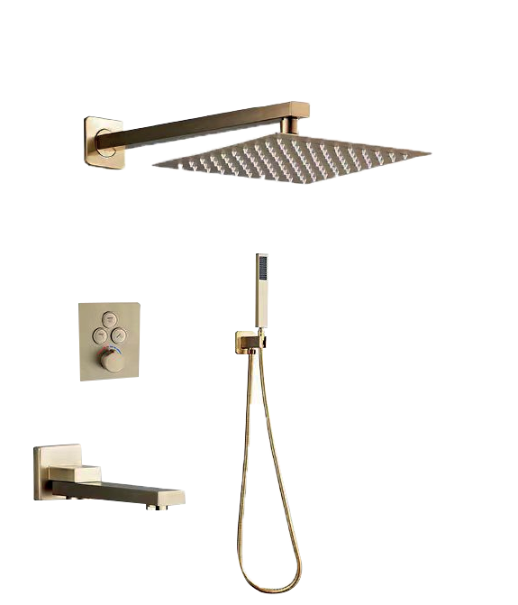 خلاط دش الدفن دهبي شامل جسم الخلاط  و الاوكرة + الوش +  طاسة مربعة + عامود دفن + سماعة شاور + صباب دش تركي اصلي 
